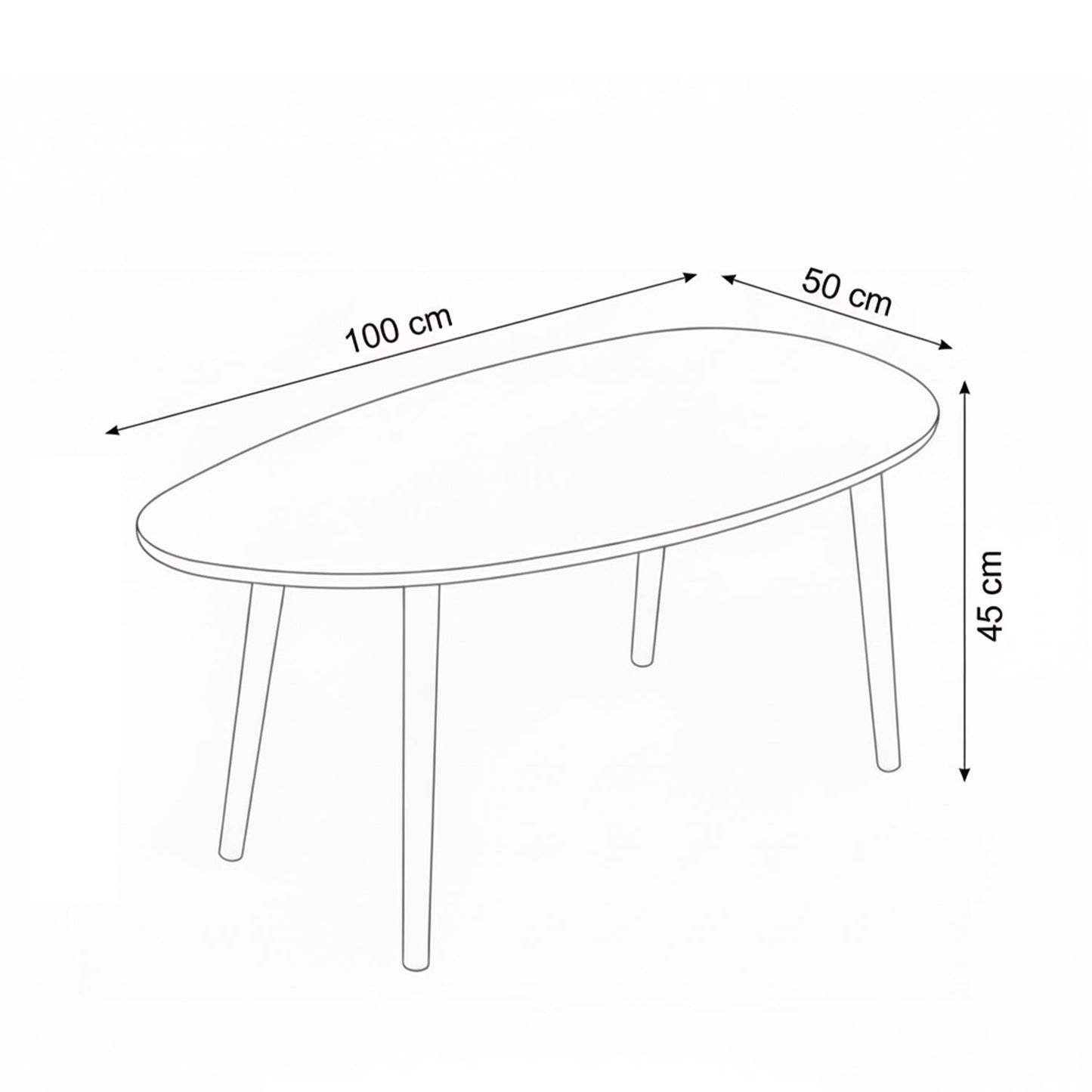 Τραπεζάκι Σαλονιού Δρυς 100 x 50 x 45 εκ GR179CHD1116