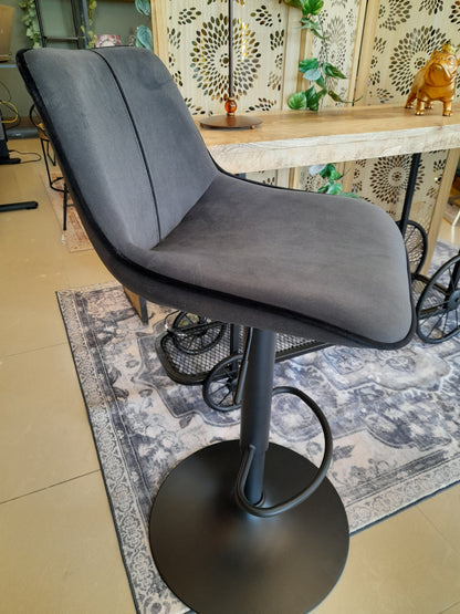 Σκαμπό για Πάσο Κουζίνας Σετ 2 τεμ Εργονομικό Κάθισμα Νησίδας Μπαρ Ρυθμιζόμενο Ύψος 63-84 εκ Μεγάλη Σταθερή Βάση Ανθρακί LJ-B188G01