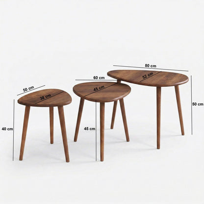 Τραπεζάκι Σαλονιού Set Καρυδί 80 x 52 x 50 εκ GR208NVD1101