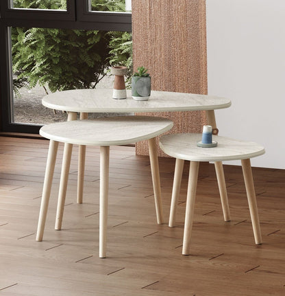 Τραπεζάκι Σαλονιού Set Travertine 80 x 52 x 50 εκ GR208NVD1102