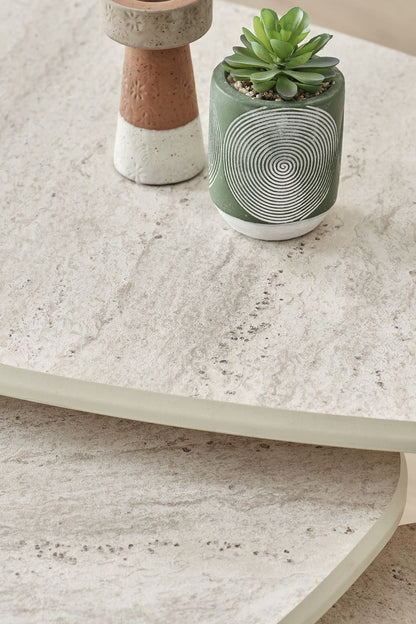 Τραπεζάκι Σαλονιού Set Travertine 80 x 52 x 50 εκ GR208NVD1102