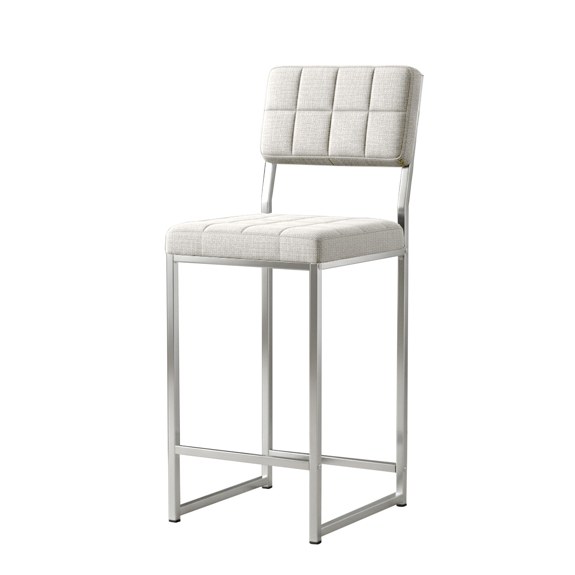 Σκαμπό για Πάσο Κουζίνας Ύψος Καθίσματος 66 εκ Κρεμ με Ασημί 225ALN1126