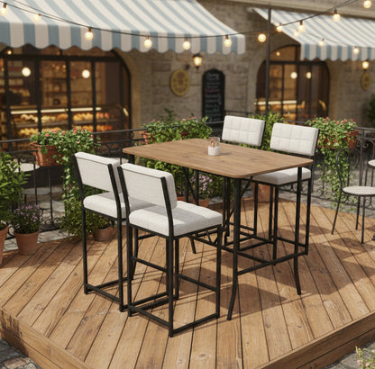 Τραπέζι Μπαρ Σετ με 4 Σκαμπό