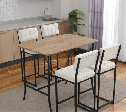 Τραπέζι Μπαρ Σετ με 4 Σκαμπό