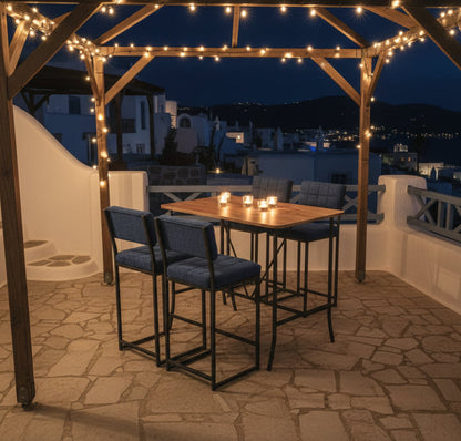 Τραπέζι Μπαρ Σετ με 4 Σκαμπό