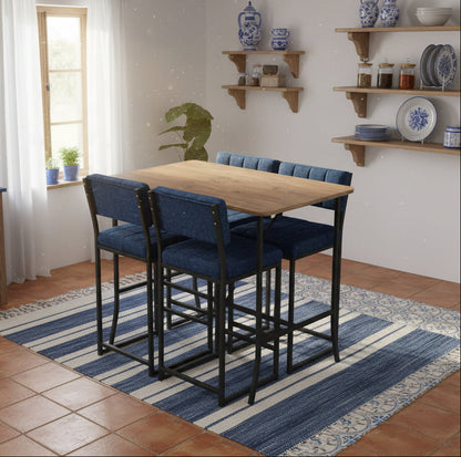 Τραπέζι Μπαρ Σετ με 4 Σκαμπό για Κουζίνα Εξοικονόμησης Χώρου Σταντ Τραπέζι Τραπεζαρία Κουζίνας 225ALN1541