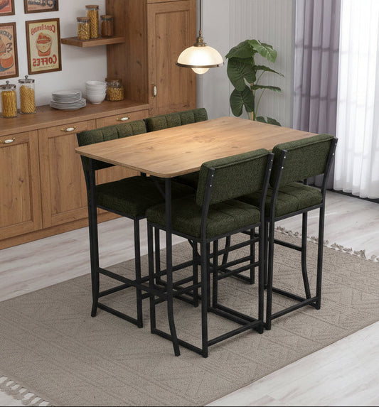 Τραπέζι Μπαρ Σετ με 4 Σκαμπό