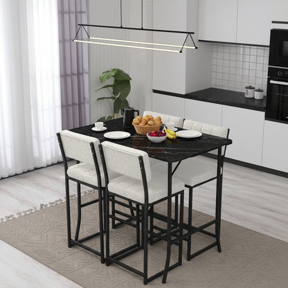 Μοντέρνο Τραπέζι Μπαρ Σετ με 4 Σκαμπό για Κουζίνα Εξοικονόμησης Χώρου Σταντ Τραπέζι Τραπεζαρία Κουζίνας 225ALN1547