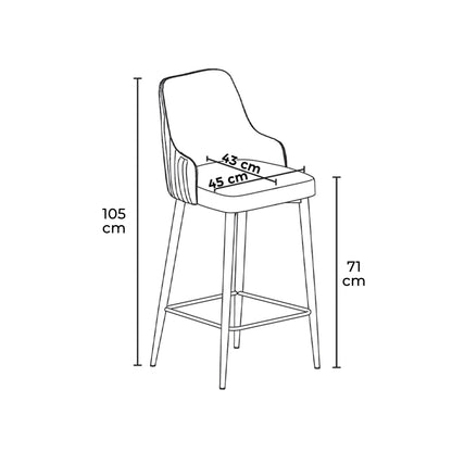 Σκαμπό για Πάσο Κουζίνας Σετ 2 τεμ Ύψος καθίσματος 71 εκ Σκαμπό Μπαρ Εργονομικό Κάθισμα Νησίδας Διάφορα Χρώματα 240CHR1301