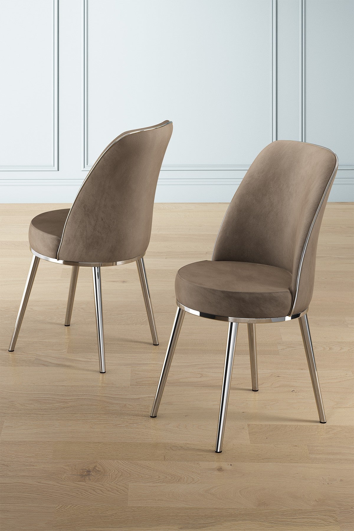 Καρέκλες Τραπεζαρίας - Cappuccino / Chrome | 240CHR1558