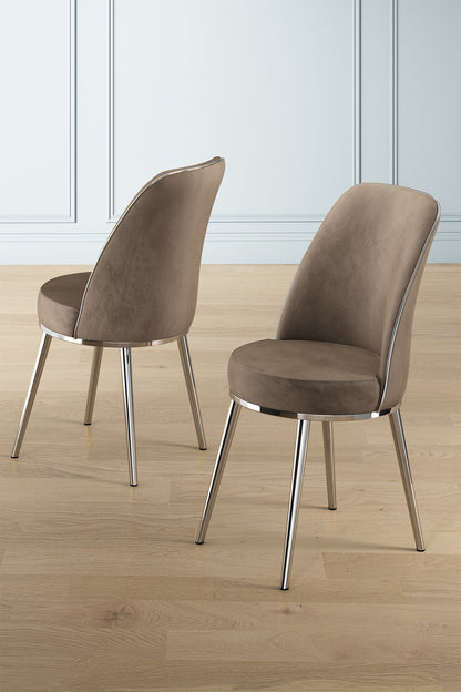 Καρέκλες Τραπεζαρίας - Cappuccino / Chrome | 240CHR1558