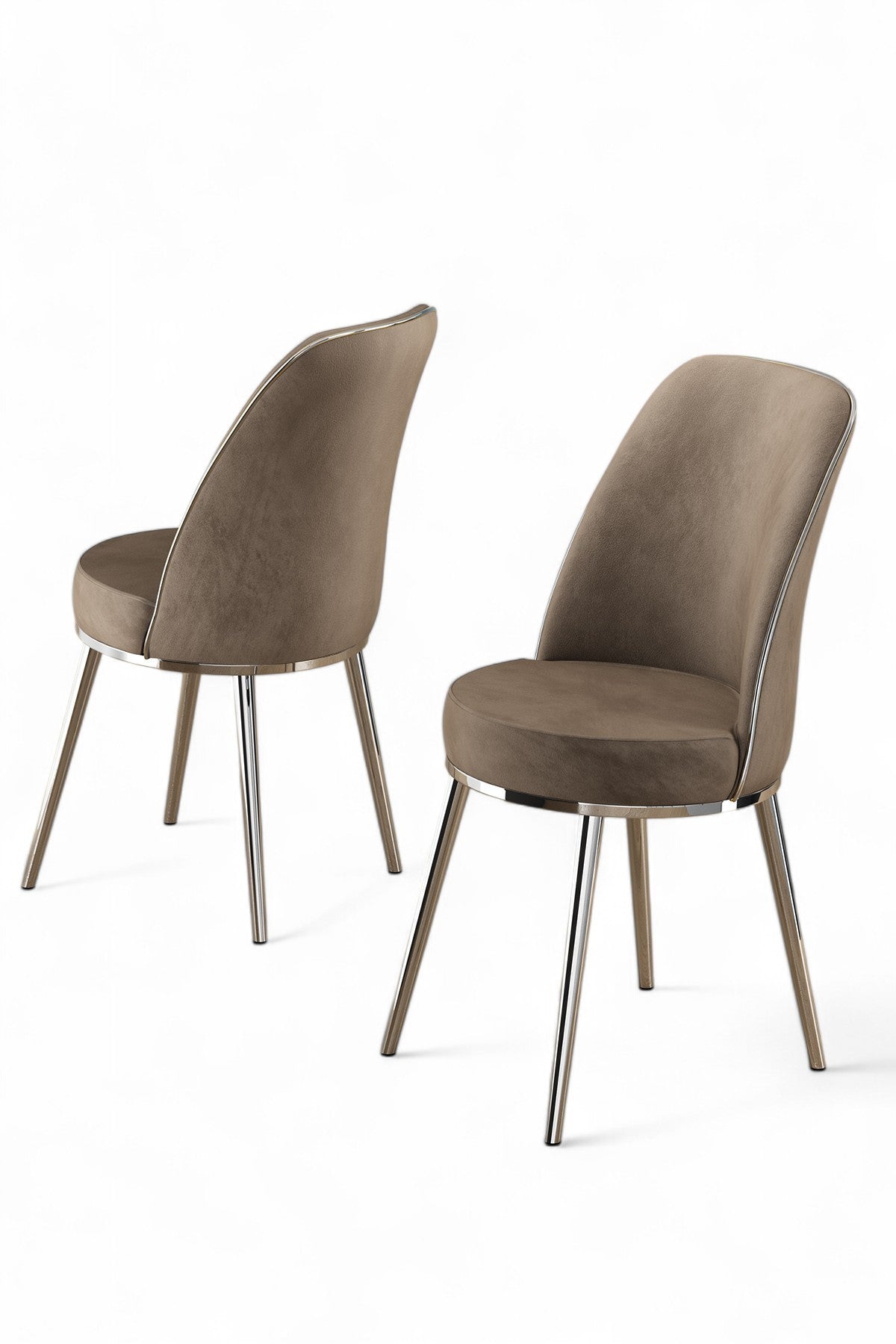 Καρέκλες Τραπεζαρίας - Cappuccino / Chrome | 240CHR1558