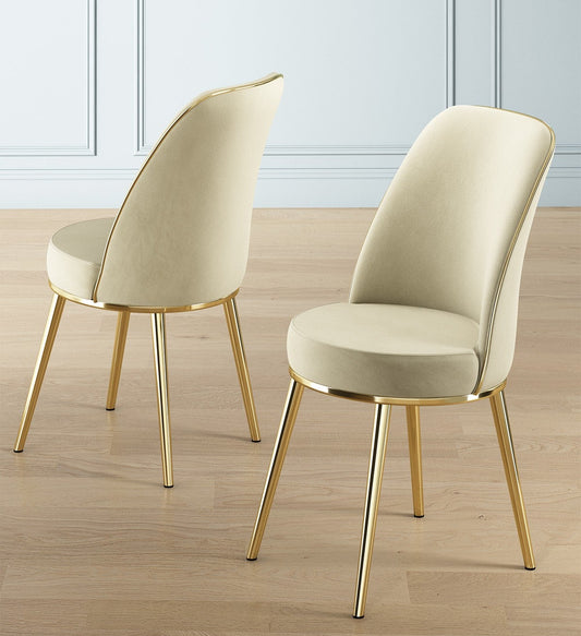 6 τεμ. Κρεμ Καρέκλες Τραπεζαρίας