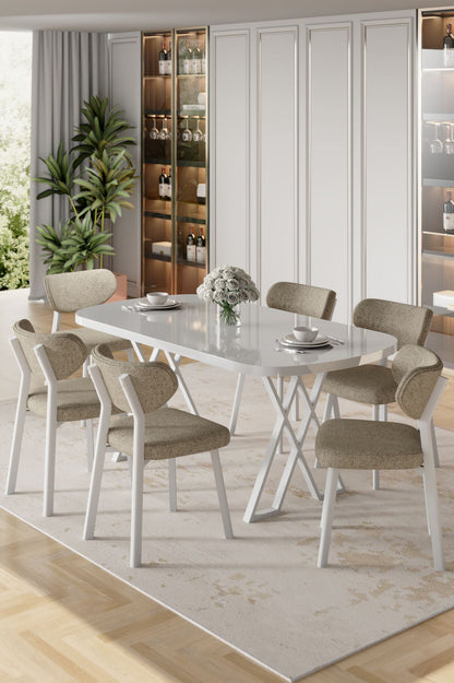Σετ Τραπεζαρίας με Καρέκλες (7 Τεμαχίων) 240CHR2715