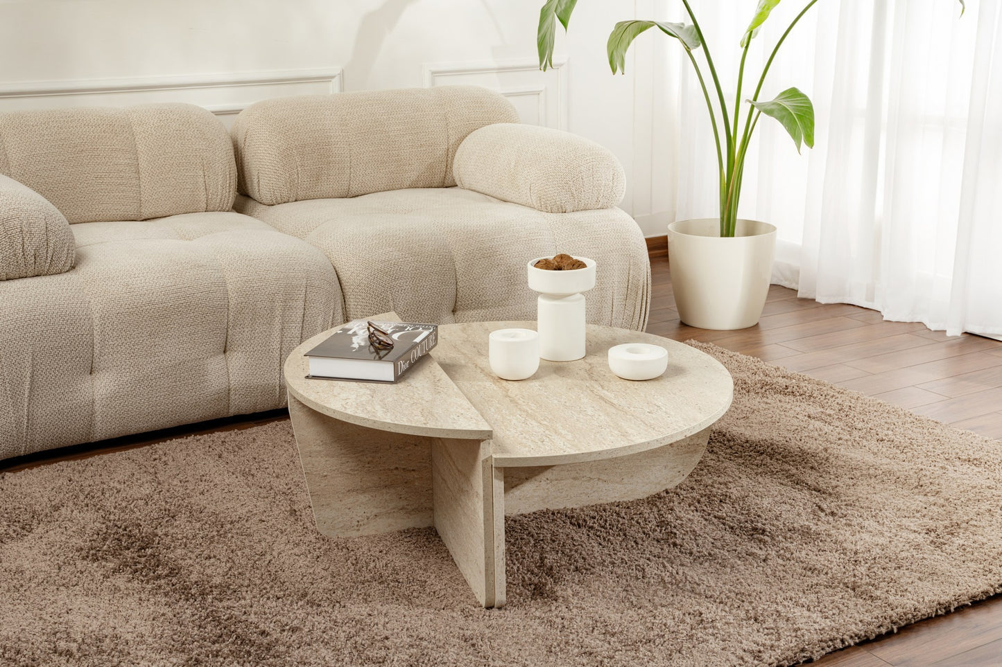 Τραπεζάκι Σαλονιού Travertine 90 x 60 x 30 εκ GR241NRD1101