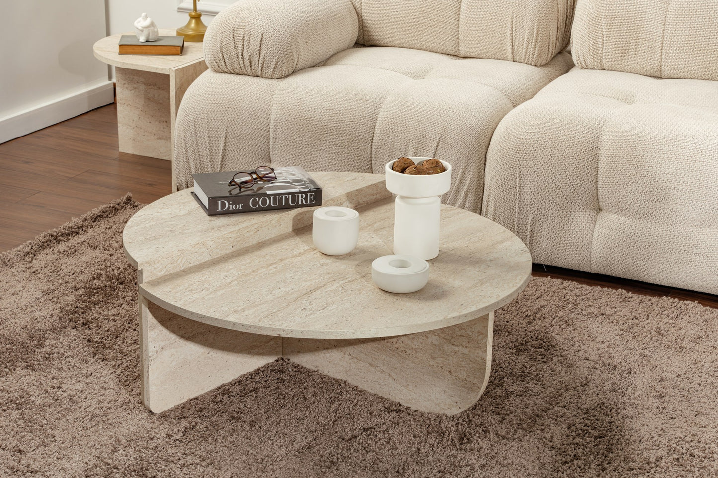 Τραπεζάκι Σαλονιού Travertine 90 x 60 x 30 εκ GR241NRD1101