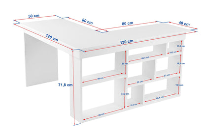 Γραφείο Υπολογιστή και Μελέτης 130x72x120 εκ. Ανθρακί Πεύκο Atlantic | 241NRD1111