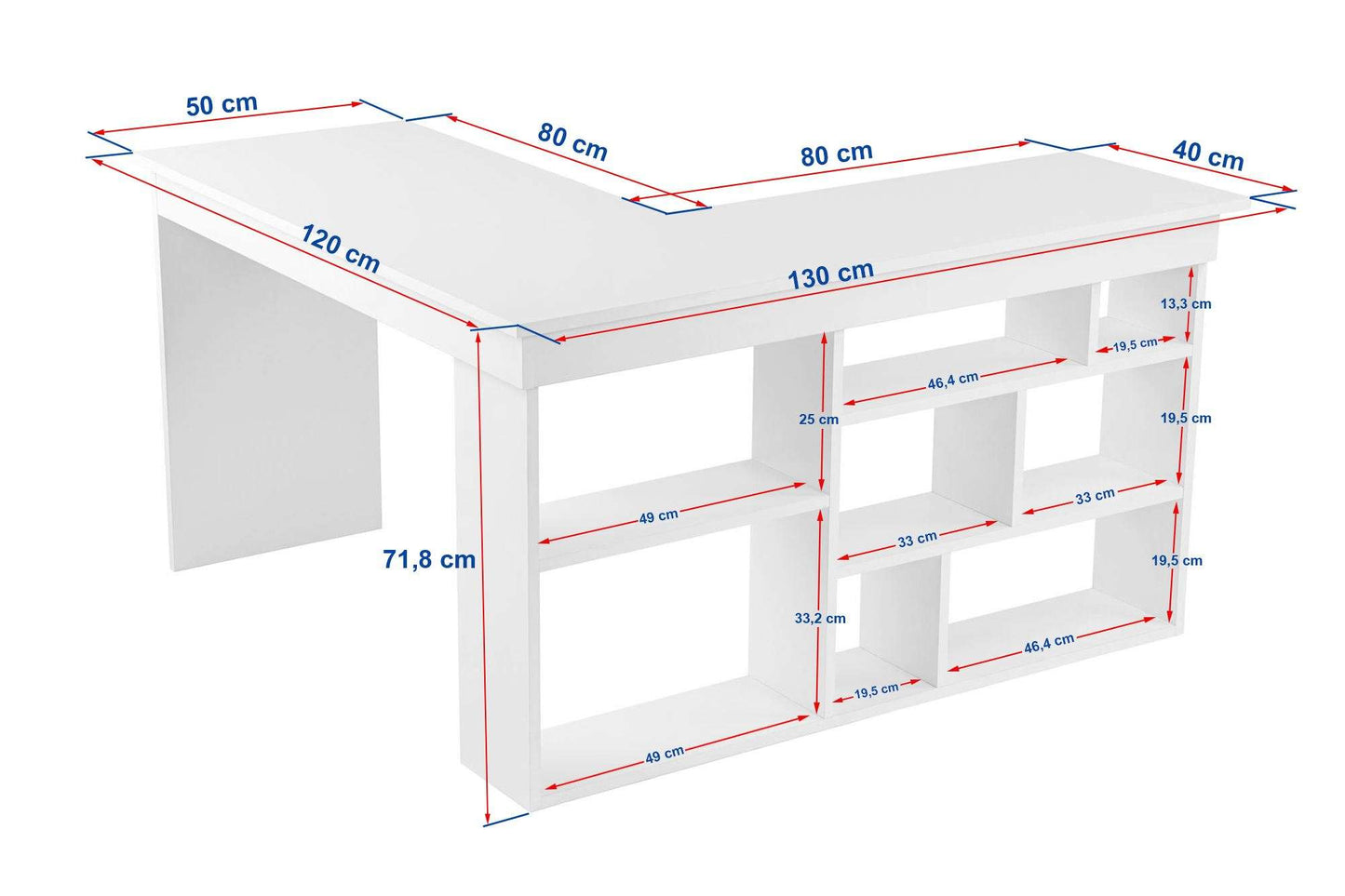Γραφείο Υπολογιστή και Μελέτης 130x72x120 εκ. Venezia Καρυδί Λευκό | 241NRD1112