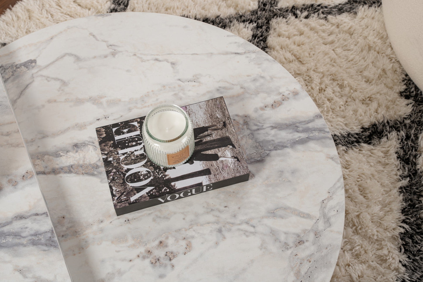 Τραπεζάκι Σαλονιού Freesia Marble 90 x 60 x 30 εκ GR241NRD1203