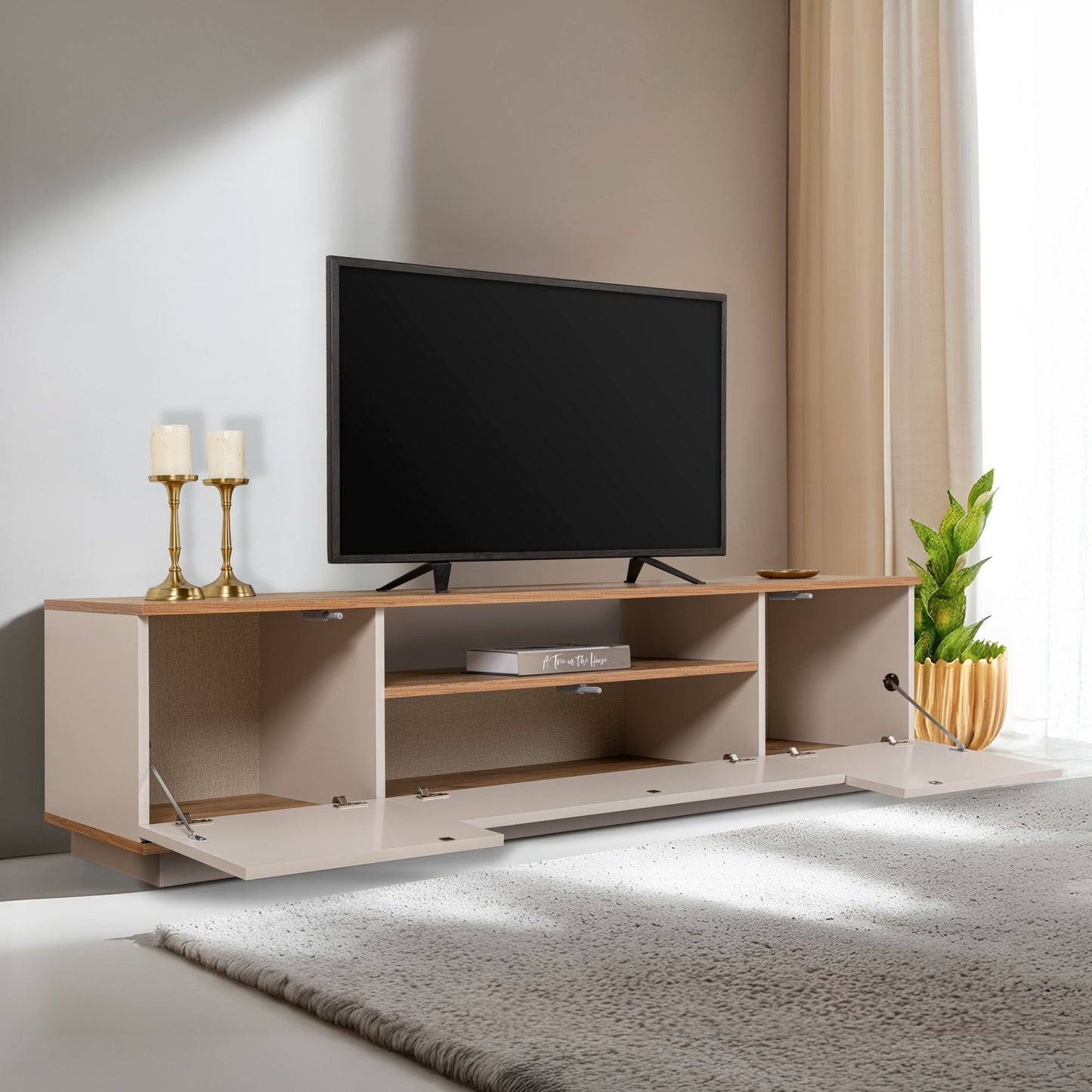Έπιπλο Τηλεόρασης TV Βάση Σύνθεση Cashmere Atlantic Pine | 241NRD1305