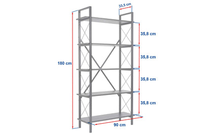 Ψηλό Μοντέρνο Ράφι Βιβλιοθήκη Χρυσή Μεταλλική για Σαλόνι Υπνοδωμάτιο 241NRD1335