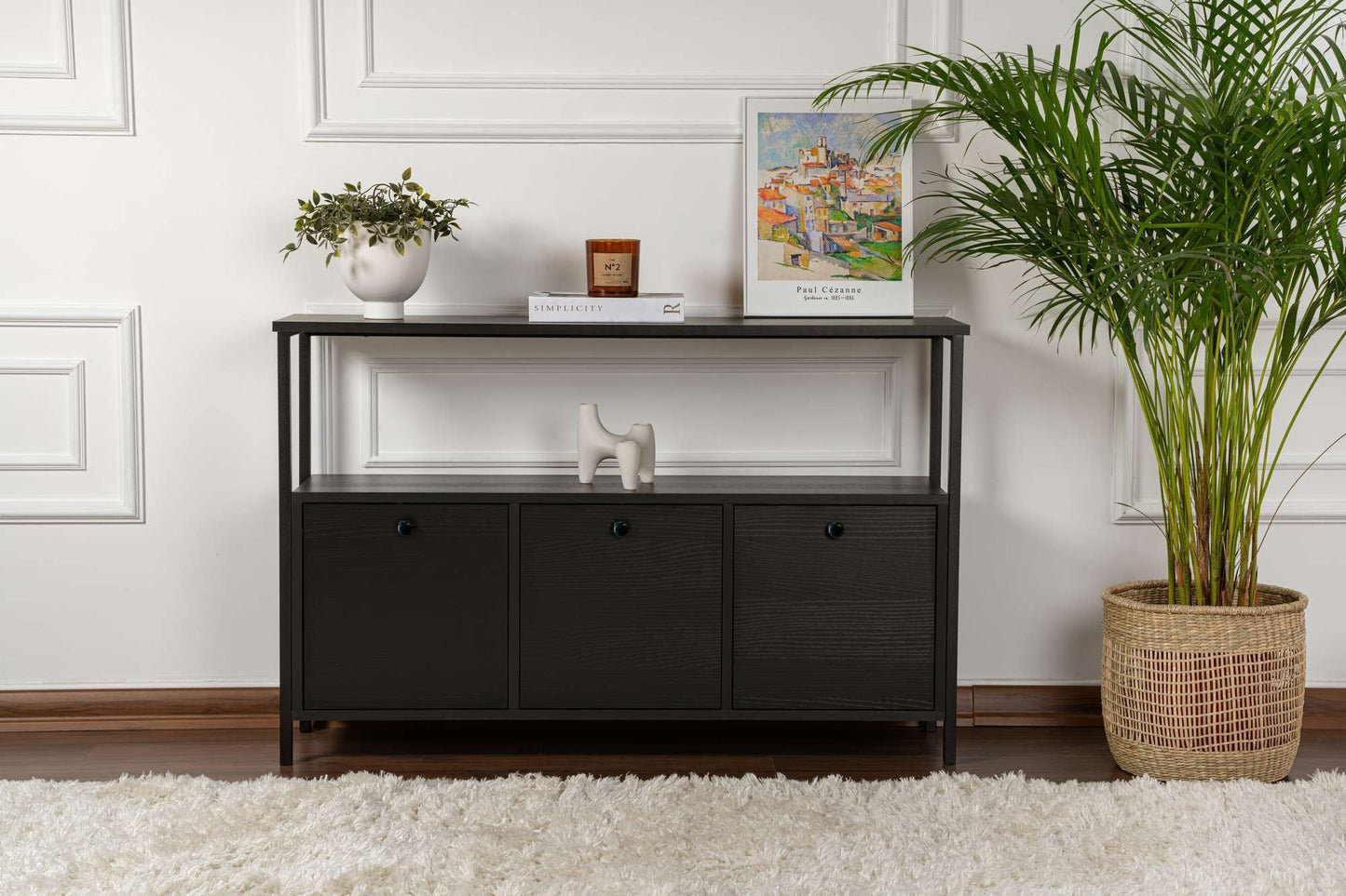 Τραπέζι Κονσόλα Εισόδου Μπουφές 120x77x30 εκ με 3 Ανοιγόμενα Ντουλάπια σε 5 Χρωματισμούς 241NRD1340