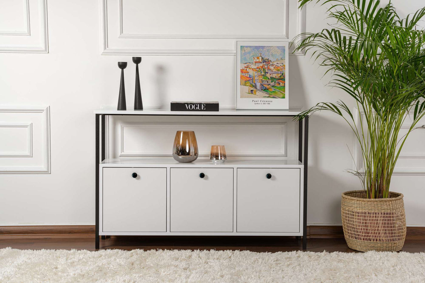 Τραπέζι Κονσόλα Εισόδου Μπουφές 120x77x30 εκ με 3 Ανοιγόμενα Ντουλάπια σε 5 Χρωματισμούς 241NRD1340