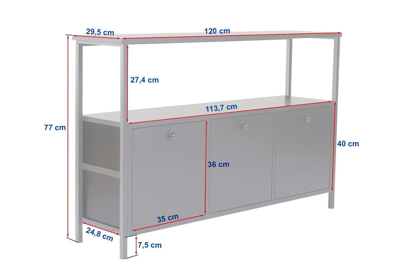 Μπουφές Λευκό
Μαύρο 20x30x77cm | 241NRD1345