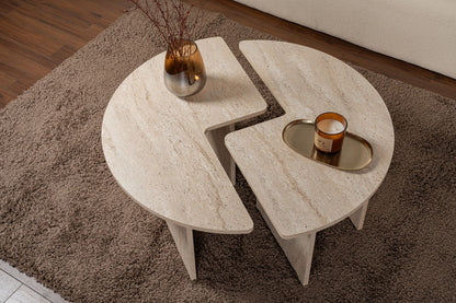 Τραπεζάκι Σαλονιού Travertine 41 εκ GR241NRD1348