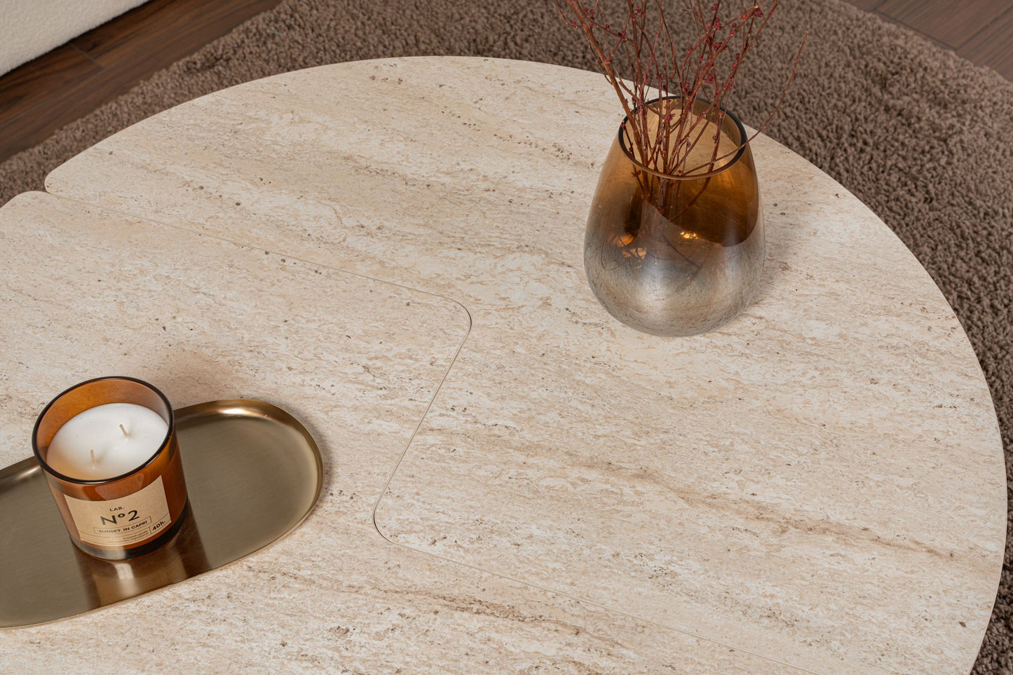 Τραπεζάκι Σαλονιού Travertine 41 εκ GR241NRD1348