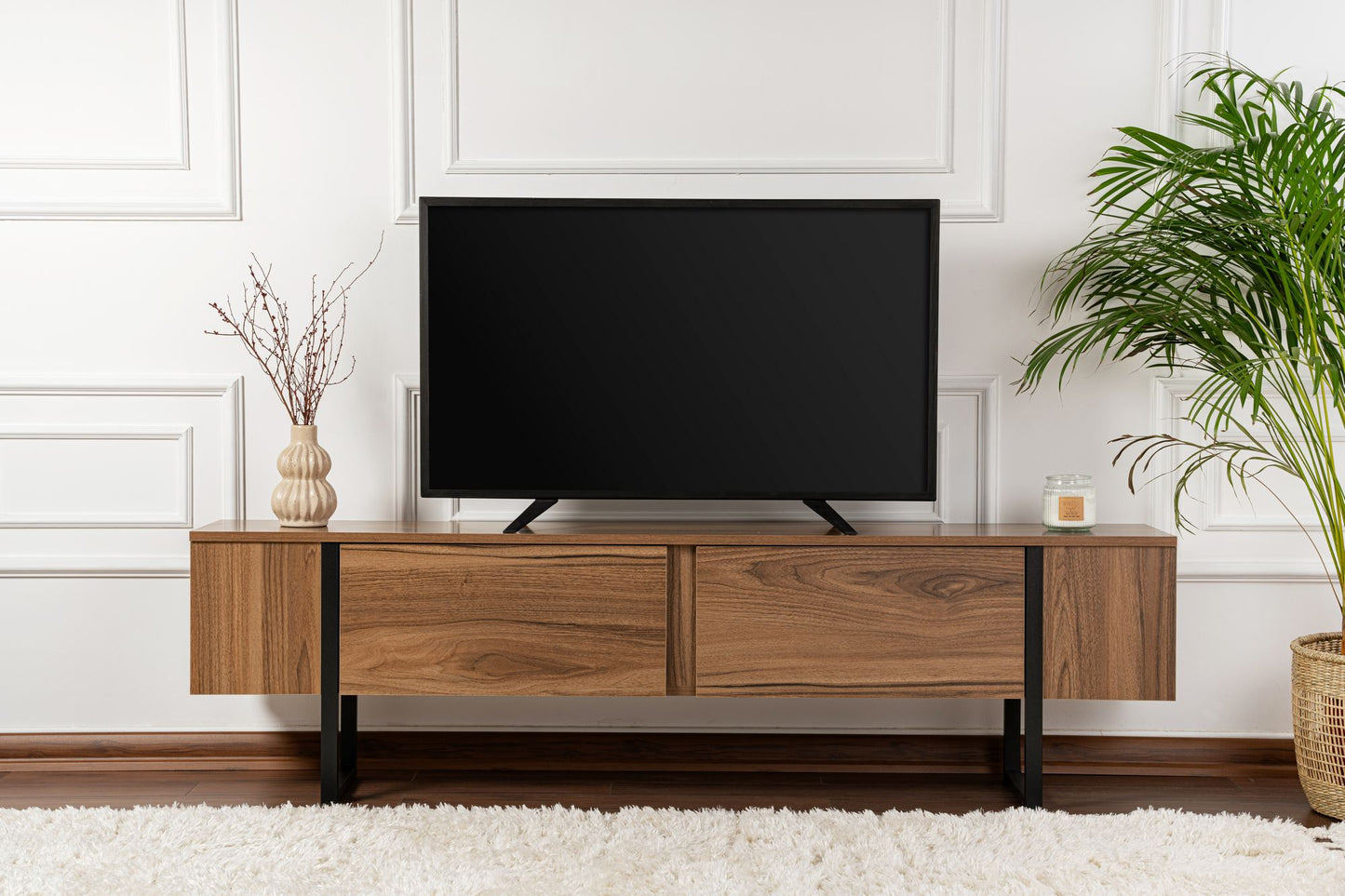 Έπιπλο Τηλεόρασης TV Βάση Σύνθεση Venezia Καρυδί Μαύρο | 241NRD1349