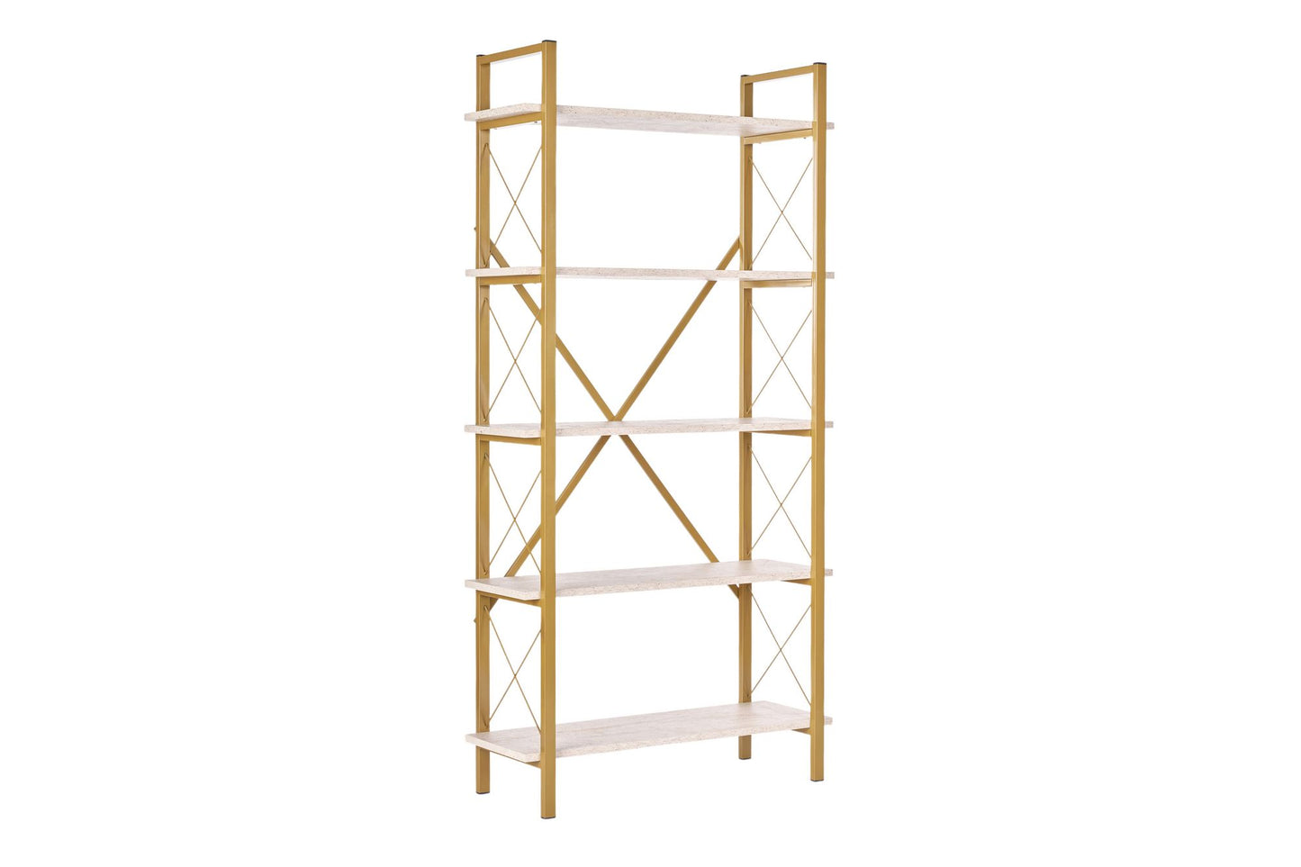 Βιβλιοθήκη 90 × 34 × 180 εκ. Travertine Χρυσό GR241NRD1501