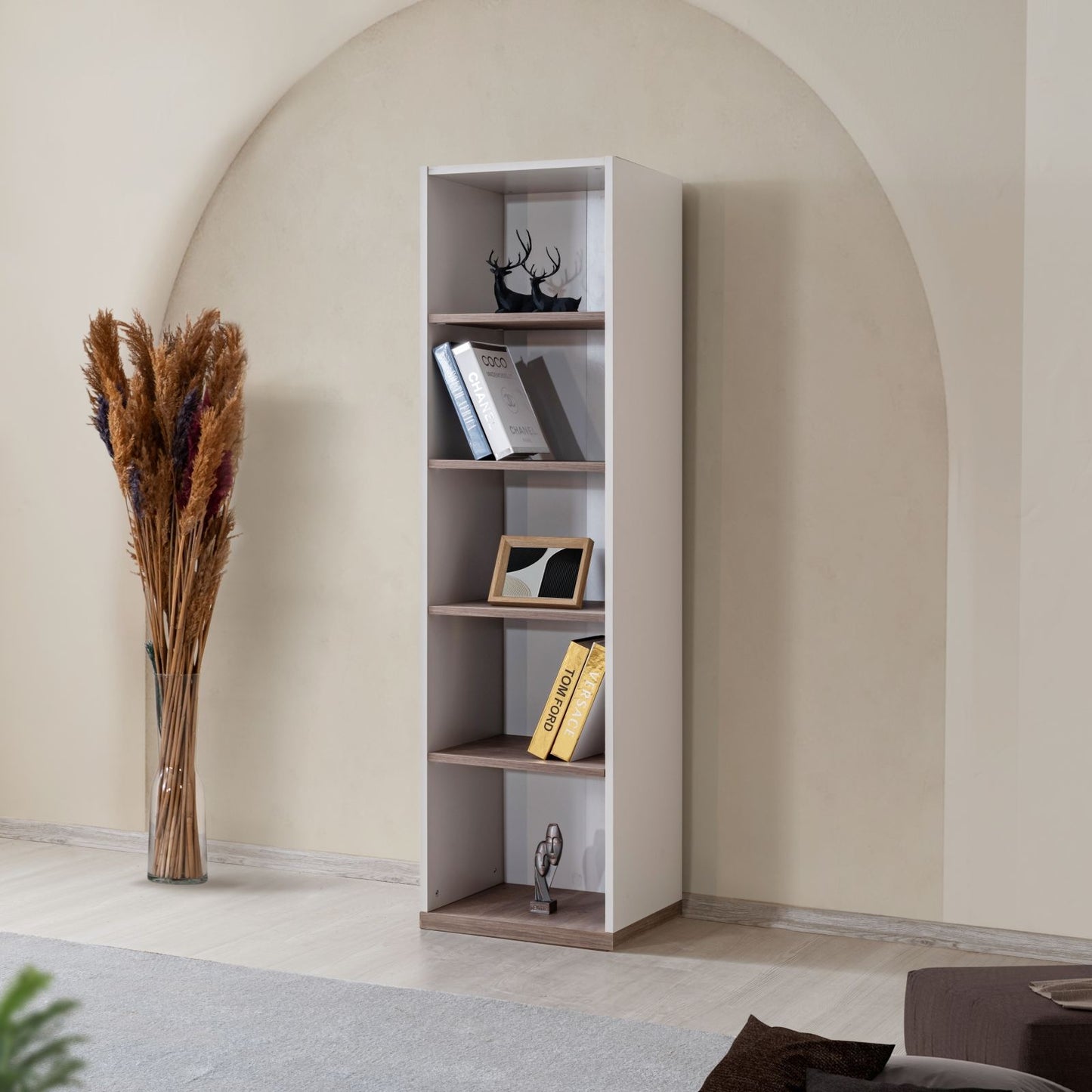Βιβλιοθήκη 45 × 40 × 170 εκ. Λευκό Καφέ GR249HRV1101