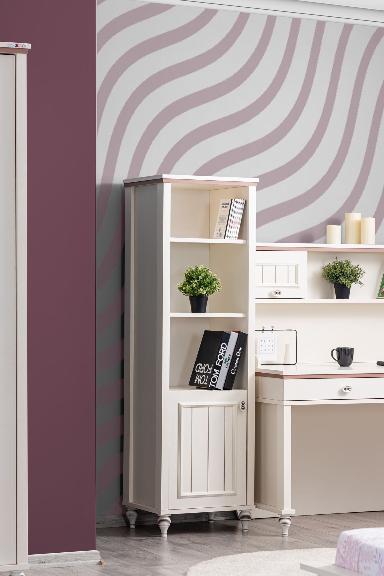 Βιβλιοθήκη 50 × 42 × 164 εκ. Light Κρεμ GR249HRV1108