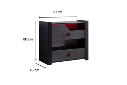 Συρταριέρα 90x80x45 εκ Ανθρακί 249HRV1305