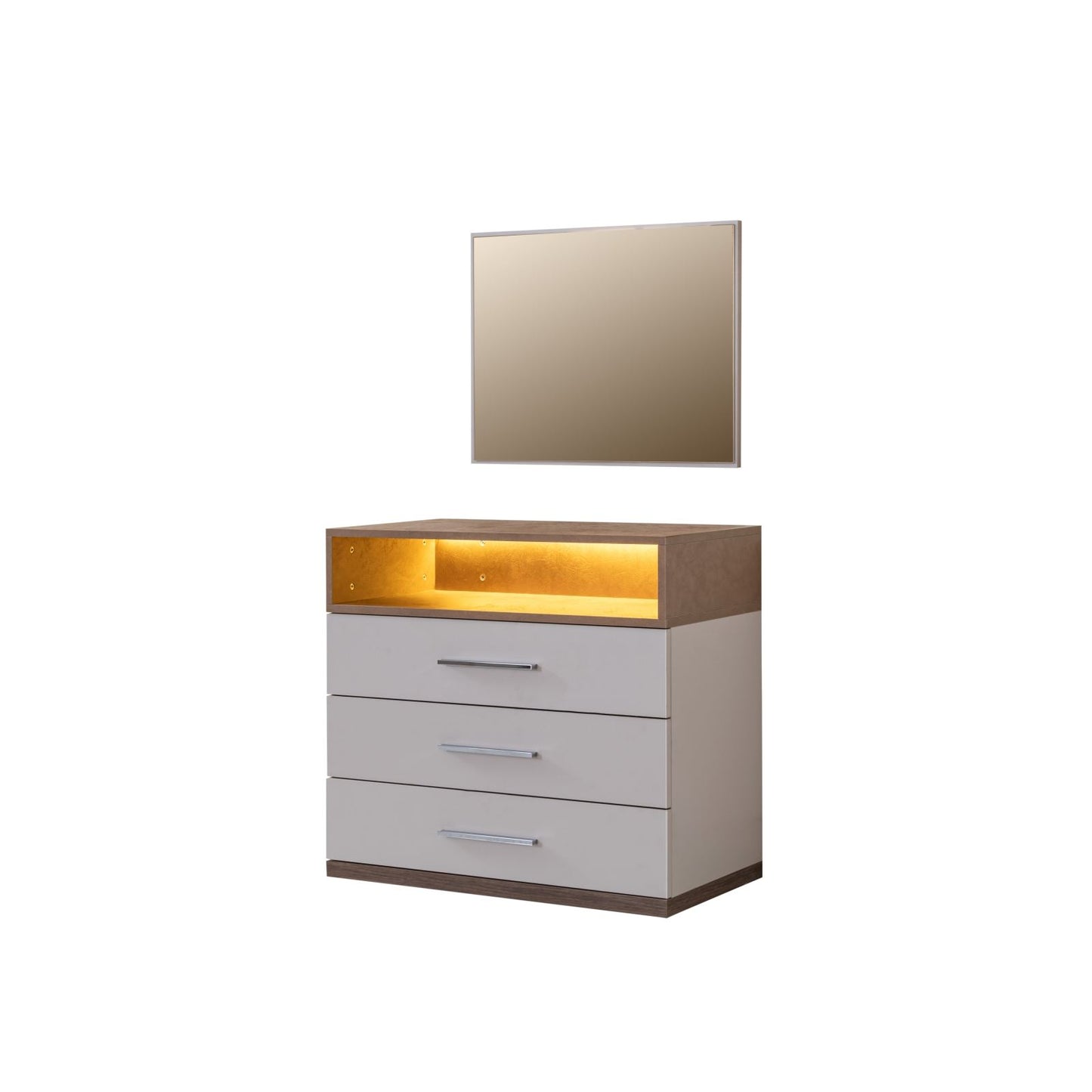 Συρταριέρα 85x140x45 εκ Λευκό / Καφέ 249HRV1306