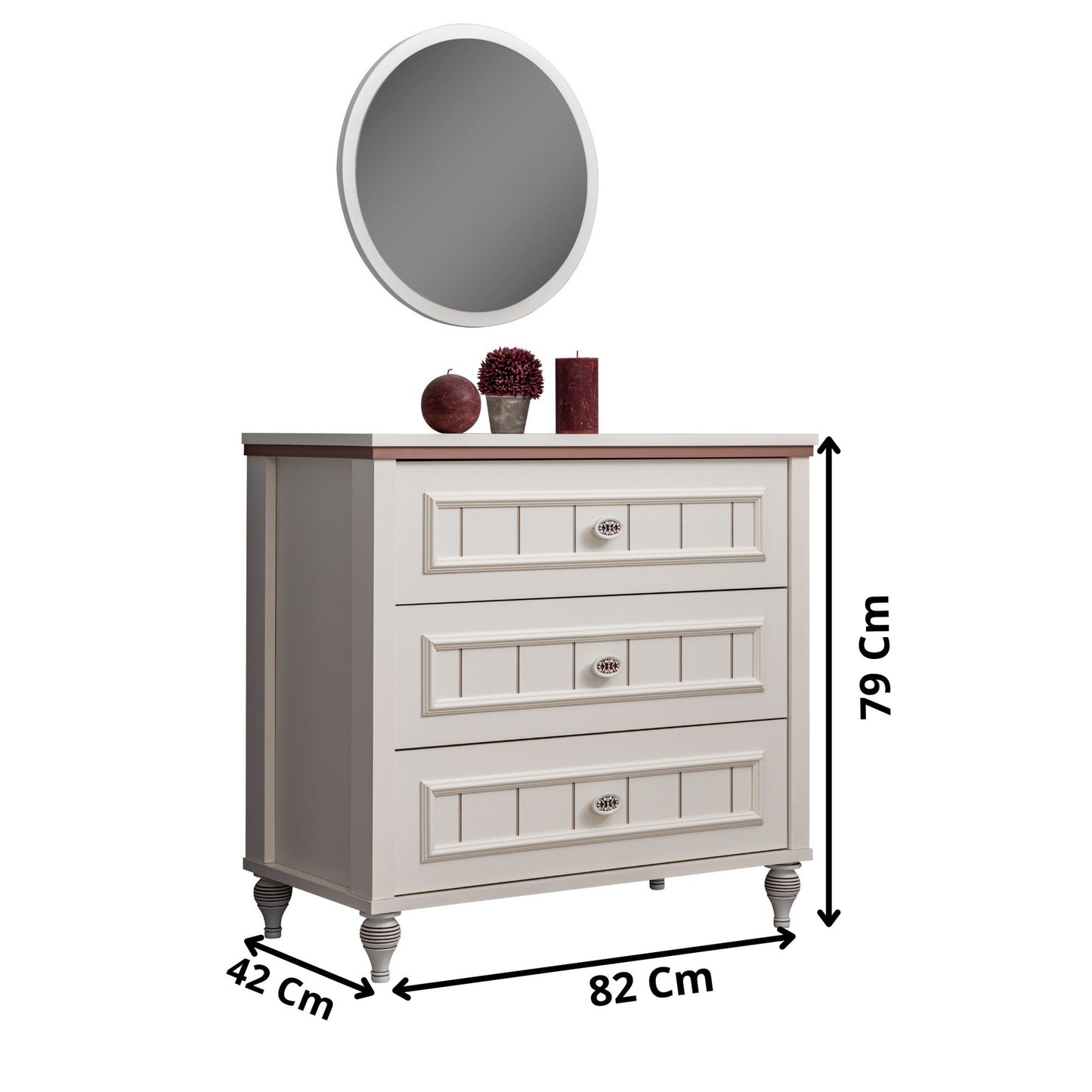 Συρταριέρα 82x79x42 εκ Ανοιχτό Κρεμ 249HRV1309