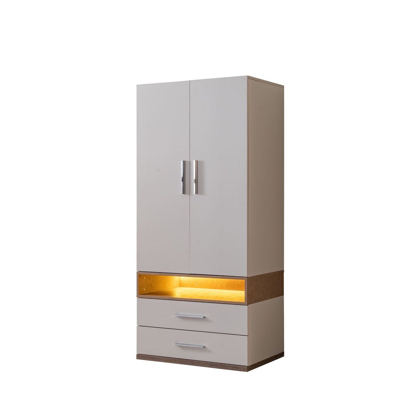 Ντουλάπα 90x200x60 εκ White Brown 249HRV1503