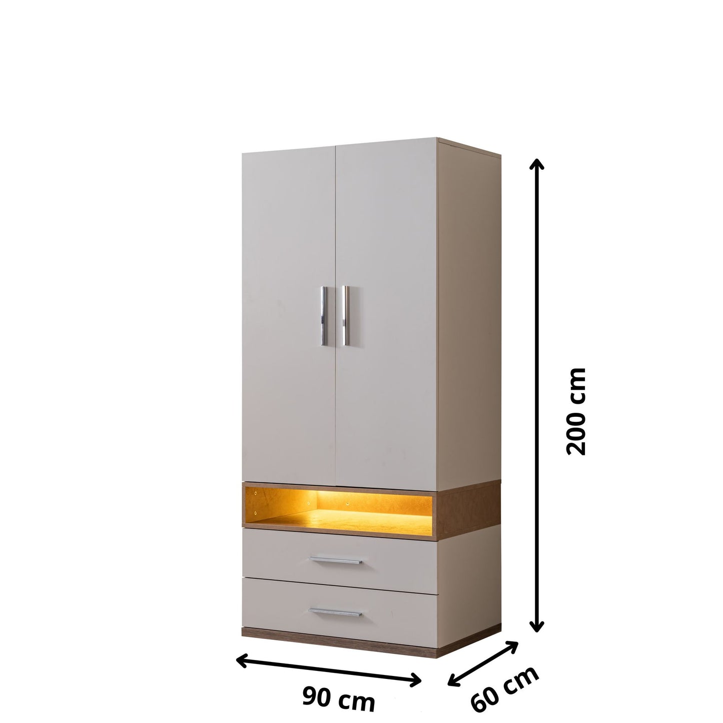 Ντουλάπα 90x200x60 εκ White Brown 249HRV1503