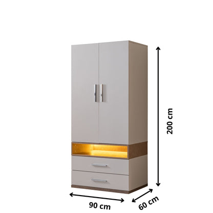 Ντουλάπα 90x200x60 εκ White Brown 249HRV1503