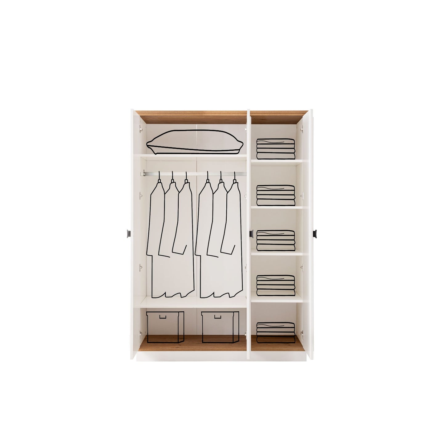 Ντουλάπα 134x192x61 εκ Light Cream 249HRV1505