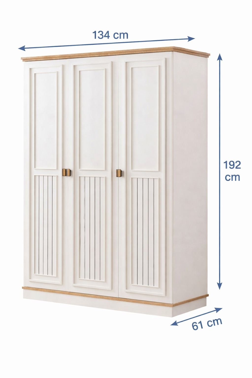 Ντουλάπα 134x192x61 εκ Light Cream 249HRV1505