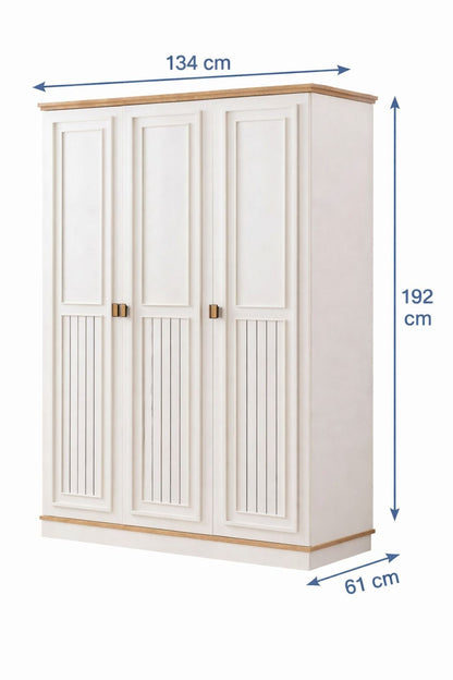 Ντουλάπα 134x192x61 εκ Light Cream 249HRV1505