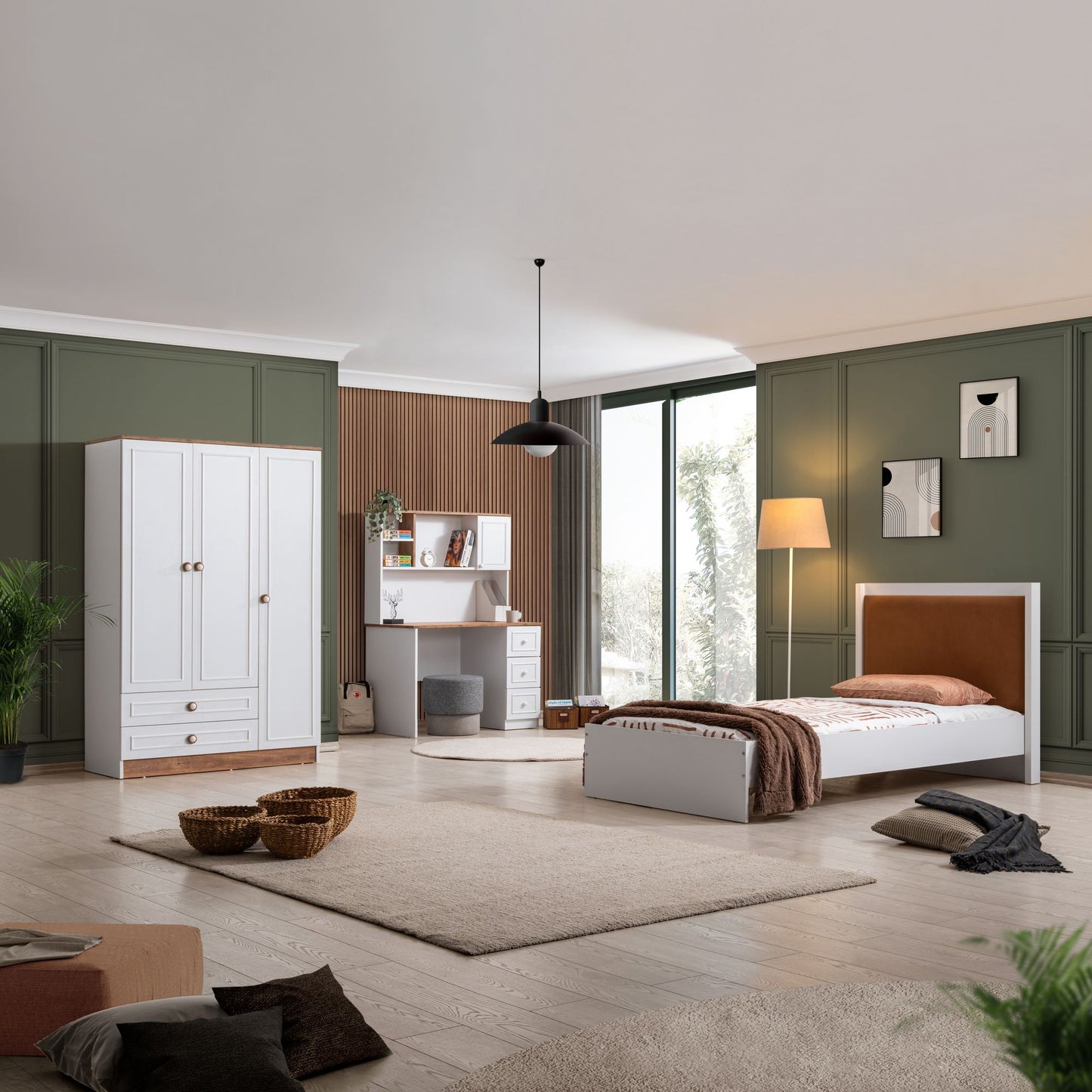 Ντουλάπα 118x182x50 εκ Brown White 249HRV1506