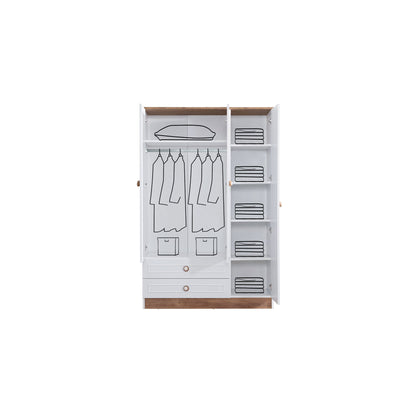 Ντουλάπα 118x182x50 εκ Brown White 249HRV1506
