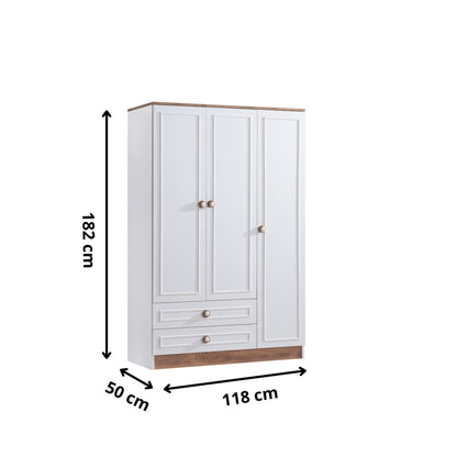 Ντουλάπα 118x182x50 εκ Brown White 249HRV1506