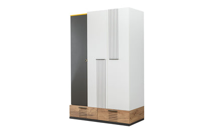Ντουλάπα 130x200x60 εκ White Anthracite Yellow Brown 249HRV1507