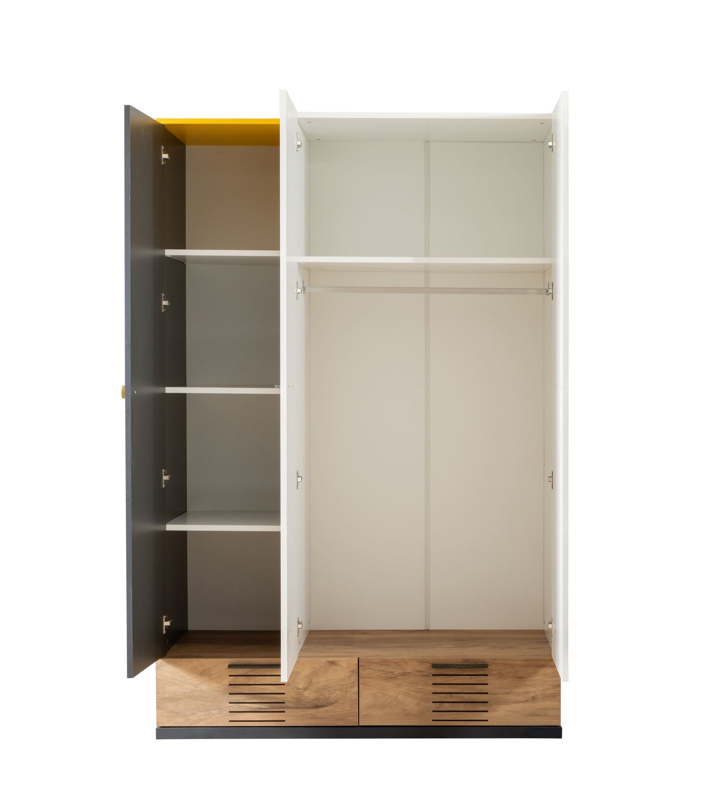 Ντουλάπα 130x200x60 εκ White Anthracite Yellow Brown 249HRV1507