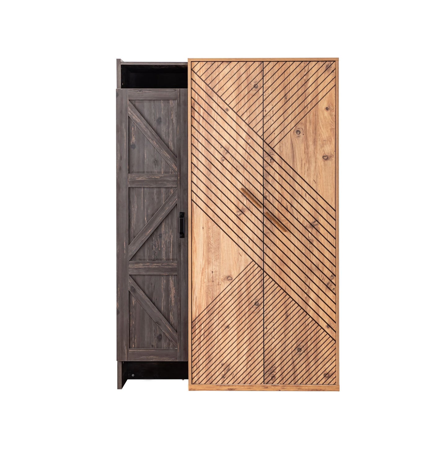 Ντουλάπα 134x200x60 εκ Anthracite Brown 249HRV1508