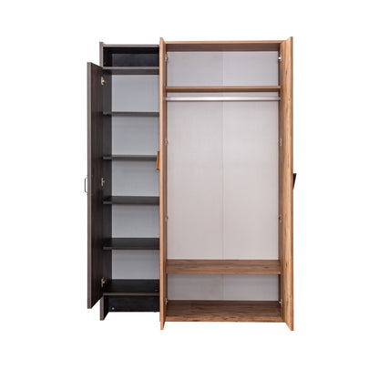 Ντουλάπα 134x200x60 εκ Anthracite Brown 249HRV1508